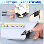 360 Pcs Medium Binder Clips Bulk 1.25 Inch Heavy Duty Paper Clamps, Black Metal Binding Med Clips for Office Supplies and Professional Organization - Image 3