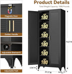 Polup 75" Pantry Cabinet, Tall Metal Storage Cabinet with Doors and Shelves - Image 3