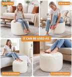 Hobestluk Round Oversized Ottoman Foot Leg Rest Under Desk for Couch - Image 6