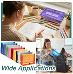 CUTHOLLOW Plastic Expandable File Organizer Folder, with Elastic Cord(No Divider), 9Pcs Waterproof Transparent Document Holder Storage for Receipt/Paper/Bill/Taxes/Letter, for School Office Home - Image 7