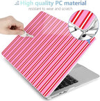MEEgoodo for M5/M4/M3/M2 MacBook Air 15 inch Case 2026 2025 2024 2023, Case Fit Model (A3448/A3241/A3114/A2941) for MacBook Air 15.3 inch, Pink and Red Stripes - Image 4