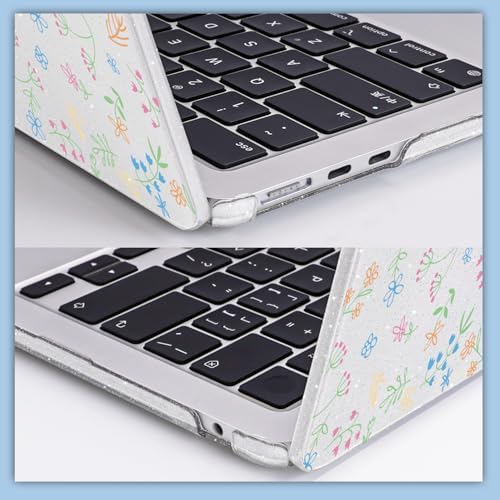Glitter Floral Design Case for 2022-2026 MacBook Air 13" M5/M4/M3/M2 - Image 5