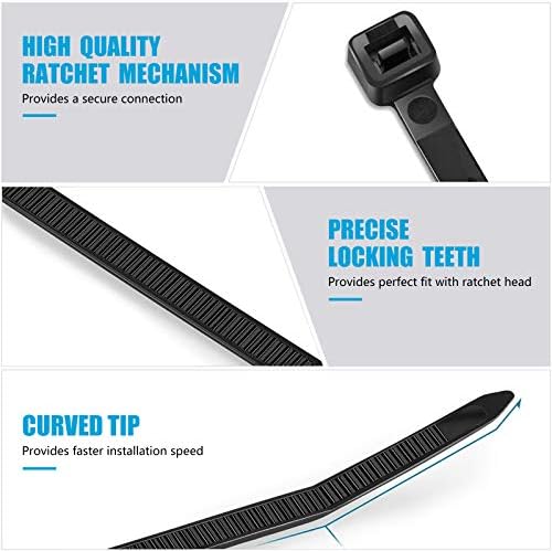 Zip Ties Heavy Duty 12 inch with 120 Pounds Tensile Strength, Black Heavy Duty Cable ties, 500 Pieces,by Karoka - Image 5