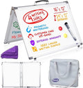 Small Dry Erase White Board – Magnetic Desktop Whiteboard - 16x12 inch 4 Sides Portable Whiteboard for Kids - Tabletop Mini Easel with Cover Bag for Office Desk, Students, Teachers by Siantell%C2%AE-Number1WhiteboardsforOrganizationandTeaching