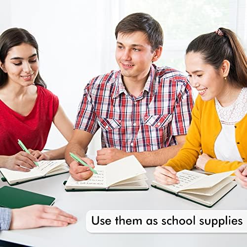 feela 5 Pack Journal Notebook Bulk for School, Hardcover Business Notebooks Classic Ruled Lined Journals with Pen Holder for Work Note Taking, with 5 Black Pens, 120 GSM, 5.1”x8.3”, A5, Dark Green - Image 5