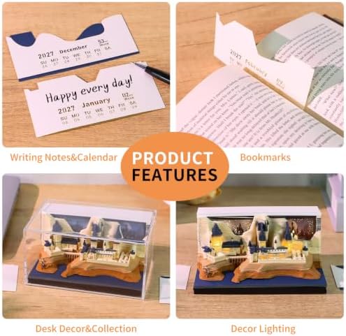 3D Calendar 2027, Unique 3D Memo Pad Tear Away Time Piece Calendar, Fun DIY Paper Carving Art Castle 3D Desk Calendar Notepad Gift for Christmas, New Year - Image 6