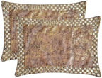 The HomeCentric Pack of 2 Decorative Oblong Pillow Cover Gold, 12"x16" Velvet Gold Foil Textured, Crystal Embroidery Cushion Covers for Sofa, Couch, Bed & Patio, Abstarct Modern- Crystal Antique - Image 3