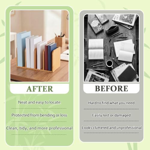 Novabright Bamboo Wooden 4-compartment File Magazine Holder, Suit for B5 - Image 5