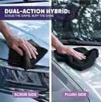 Microfiber Wholesale Pronto Cloths, Dual-Sided Microfiber Cleaning Towels, Soft Plush & Scrub Cloths for Dusting, Scrubbing, Kitchen, Windows & Car Detailing, Absorbent Bulk 50-Pack Black - Image 6