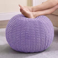 Hobestluk Stuffed Pouf Ottoman Footrest,Round Footstool,Small,Purple by YourHomeDeservesMore