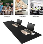 MAIDERN 70.8”x 15.7” Leather Desk Pad, Large Desk Mat, Cork & Leather Large Mouse pad for Desk, Waterproof Computer Desk Pad for Gaming Home Office (Black) - Image 6