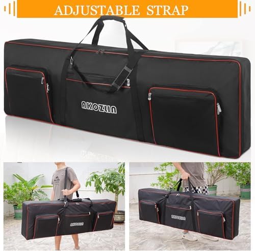 AKOZLIN 88 Key Keyboard Case, Soft Padded Keyboard Gig Bag, Piano Bag - Image 3