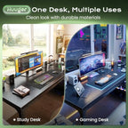 Huuger 63'' x 23.6'' Computer Desk with Power Outlets, 0.95'' Thick Desktop - Image 3