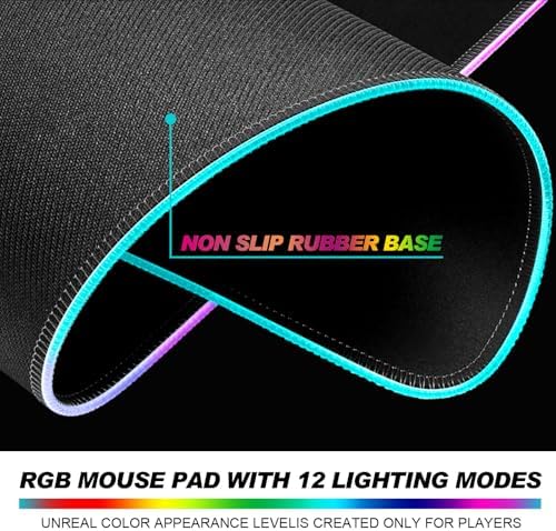 RGB Colorful Flower Peony Gaming Desk Mat & Floral Mouse Pad, XL - Image 6