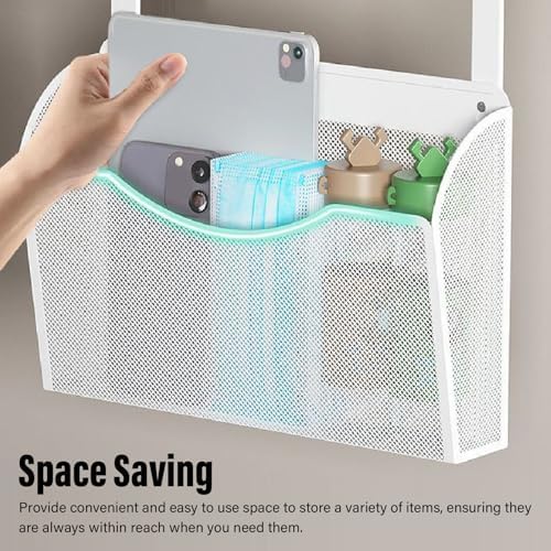 Fockety Desk Side Storage, No Drill Steel Under Desk Storage Laptop Holder, Mesh Hanging Desk Organizer, Clamp On Desk Shelf, Side Desk Organizer, Desk Storage Holder for Office and Home - Image 2