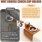 SINWANT Couch Cup Holder Tray,Fit Sofa Armrests 6.3" and Wider,Acacia - Image 6