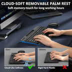Wireless Keyboard and Mouse Combo,Soft Wrist Rest,Phone Holder(Black) - Image 3