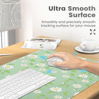 Watercolor Daisy Office Desk Mat 31.5" x 15.7" Desktop Mat PU Leather Large Mouse Pad White Mousepad Non-Slip Table Mat for Girls, Women, Home, Work, Computer, and Gaming - Image 4