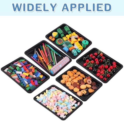 12 Pcs Plastic Art Trays Back to School Colorful Art Trays, Black - Image 5