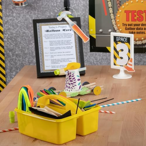 Teacher Created Resources� Yellow Plastic Storage Caddy, Pack of 6 - Image 4