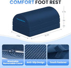 TranquilRelax Foot Rest Under Desk, 3-Height Adjustable Foot Stool, Blue - Image 3