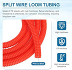MECCANIXITY 3/8" 100ft Split Wire Loom Tubing w/Installation Tool Red - Image 3