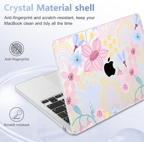 Case for 2026/2025/2024/2023 MacBook Air 15-inch Laptop Release M5 A3448 /M4 A3241 /M3 A3114 /M2 A2941, Stylish Protective Hard Shell Cover for MacBook Air 15.3 inch, Florals - Image 6