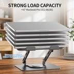 SOUNDANCE 360 Rotating Laptop Stand, Adjustable Riser,10-17", Silver Grey - Image 4
