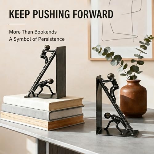 Decorative Bookends for Shelves, Modern Climbing Man - Image 3