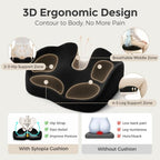 Sytopia Extra Large Office Chair Cushion, 19" x 17" Ergonomic Memory Foam Seat Cushion, Pressure Relief for Tailbone Pain, Sciatica & Hip Pain, Booster Pad for Sitting & Driving, Extra Cover (Black) - Image 4
