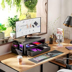 Simple Trending Wood Monitor Stand Riser, Desktop Oraganizer, Black - Image 3