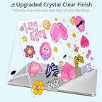 Case for MacBook Air 13.6 Inch M5 2026 M4 (2025) M3 (2024) & M2 (2022) - Coquette Aesthetic Clear Hard Shell Skin 6-in-1 Bundle with TPU Keyboard Cover, 2X USB-C Adapters, Y2K Pink Collage - Image 4