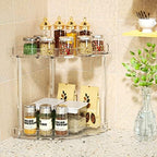 NPPLUS 2 Tier Acrylic Bathroom Counter Organizer, Clear Bathroom Countertop Corner Organizer, 2-Tier Corner Storage Shelf Vanity Trays, Home Storage Holder for Makeup Cosmetics Perfume Organizer - Image 4