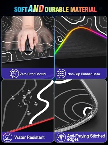 Wireless Charging RGB Gaming Mouse Pad, 31.5"x15.7" XXL Large Desk Mat - Image 4