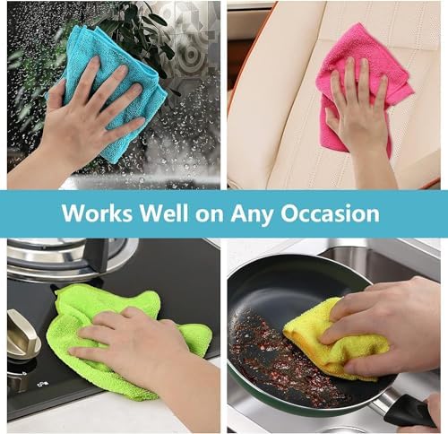 HOMEXCEL 200PK Microfiber Cleaning Cloth, Cleaning Rag for Home, 11.5x11.5 - Image 6