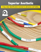 E1000 Heat Shrink Tube Label Tapes,12mm 0.47 White Wire Cable Label - Image 5