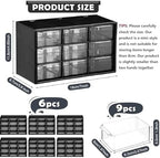 Amyhill 6 Pcs Mini Drawer Organizer Small Organizer with 9 Drawers Plastic Desktop Craft Storage Box for Office Home Room Jewelry Cosmetics Collection(Black) - Image 2