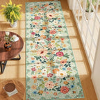 DUKINO 2x7 Runner Rug for Hallway, Washable Runner Rug Non Slip, Green - Image 3