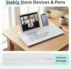16"x7" Glass Desktop Whiteboard with Storage Drawer, White - Image 4