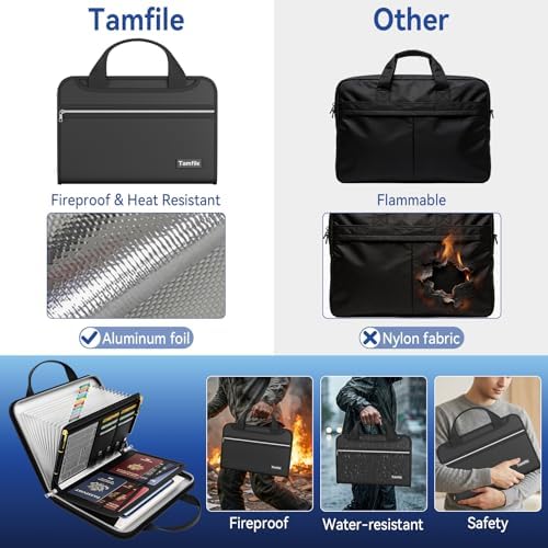 Tamfile Accordion File Organizer, Fireproof Important Document Organizer - Image 3