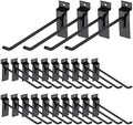 HARFINGTON 60pcs Slat Wall Hooks 12" Length Metal Pegboard Panel Display Wall Hanging Hook and Hanger for Garage, Retail, Shop, Supermarket, Black by HARFINGTON