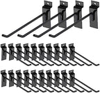 HARFINGTON 60pcs Slat Wall Hooks 12" Length Metal Pegboard Panel Display Wall Hanging Hook and Hanger for Garage, Retail, Shop, Supermarket, Black by HARFINGTON