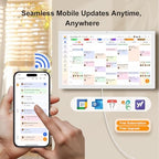 32 Inch Smart Digital Wall Calendar for Family, White - Image 3