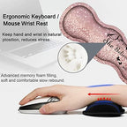 Large Gaming Mouse Pad, Keyboard Wrist Rest pad + Mouse Wrist pad + Coaster Set Extended Waterproof Non-Slip Table mat Suitable for Home Office Learning Games - She Believed She Could So She Did - Image 7