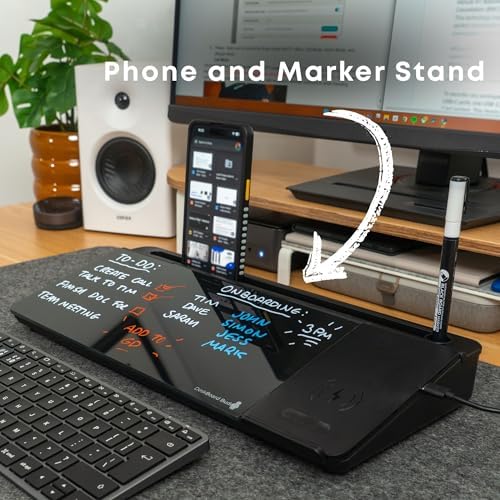DeskBoard Buddy Desktop Whiteboard + 2 Markers (Black with Wireless Charger) - Image 3
