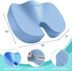 Gel Seat Cushion, Cooling Memory Foam Cushion for Office Chair, Blue - Image 3