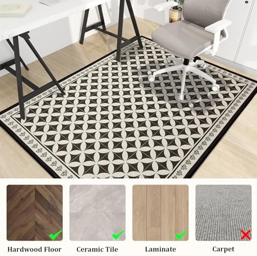 Office Chair Mat for Hardwood Floor, 72"x48" Easy Glide Computer Desk Mat Protector for Rolling Chair Under Desk Rug Nonslip Backing, Machine Wash, (Modern) - Image 3
