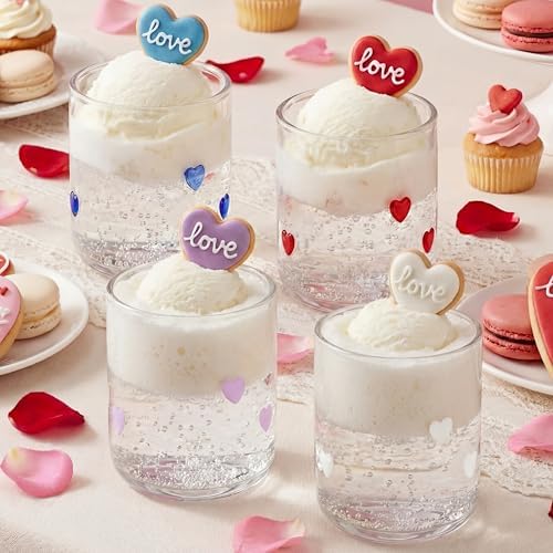 SiliFine 4 PCS Heart Icon Juice Glasses by SiliFine