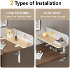 Clamp on Desk Extender Shelf, 22" Desk Riser with Pegboard - Image 6