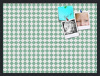 PinPix 32x24 inch Cork Bulletin Board. This Decorative Framed Pin Board Comes with Diamond Pattern in Green and White Design and Satin Black. Ideal for Home, Office Decor or School (PinPix-330) by PinPixBulletinBoards